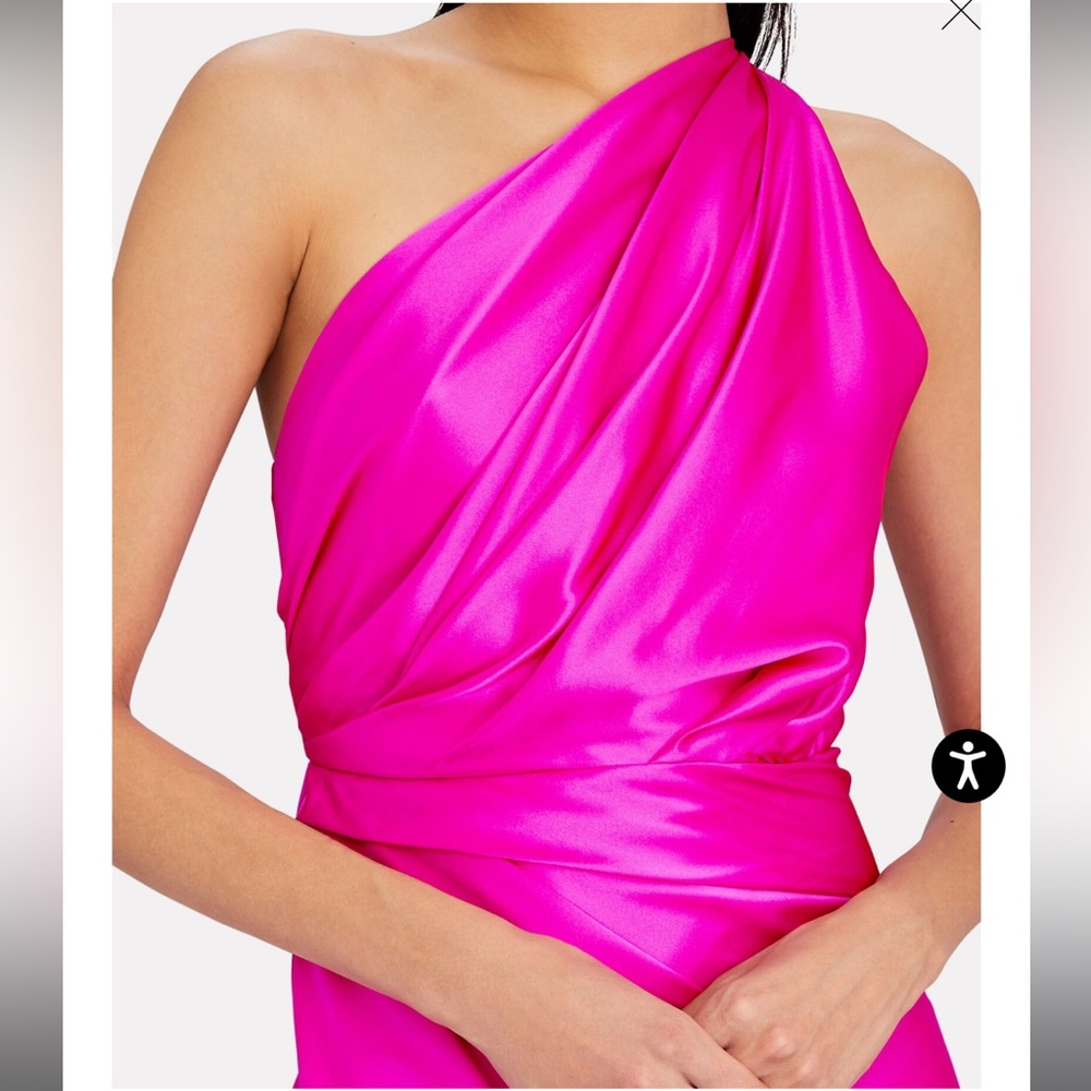 THE SEI - Off-The-Shoulder Silk Maxi Dress Pink - Picture 3 of 7
